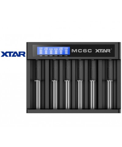 Xtar MC6C - 6 šachtová, univerzálna nabíjačka pre Li-ion 3,6/ 3,7V akumulátory